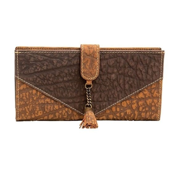 Myra Bag Handmade Thimper Wallet Leather & Hairon Canvas & Cowhide Leath… - Picture 1 of 6